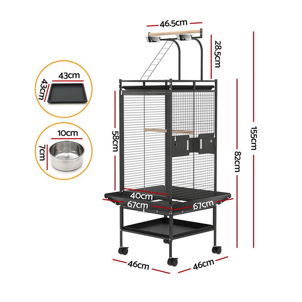 i.Pet Bird Cage Large Cages 155cm Parrot Aviary Stand-Alone Budgie Wheels Castor Pet Care > Bird > Bird Cages & Stands ipet