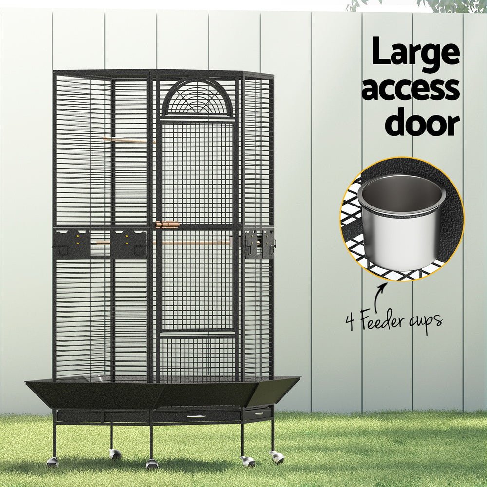 i.Pet Bird Cage Large Jumbo Aviary Budgie Perch Cage Parrot Stand Wheels Corner Pet Care > Bird > Bird Cages & Stands ipet