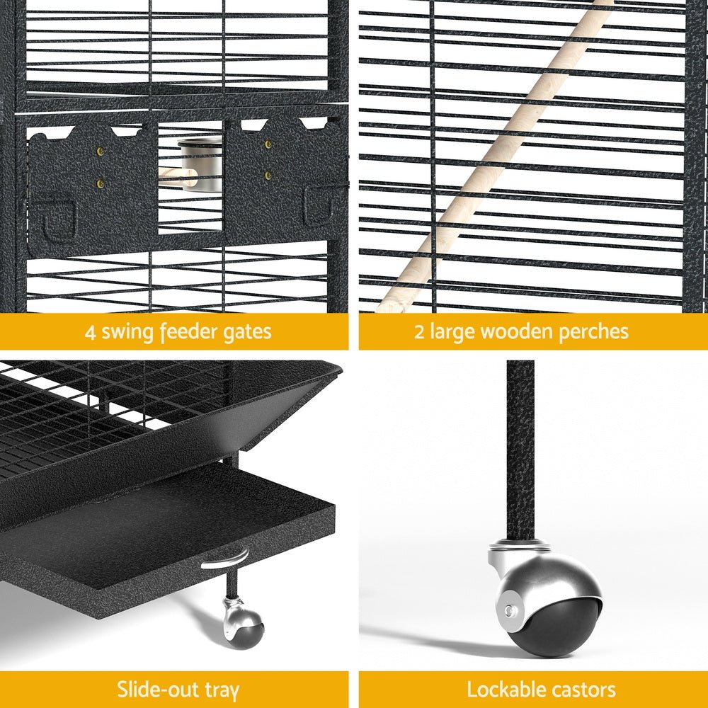 i.Pet Bird Cage Large Jumbo Aviary Budgie Perch Cage Parrot Stand Wheels Corner Pet Care > Bird > Bird Cages & Stands ipet