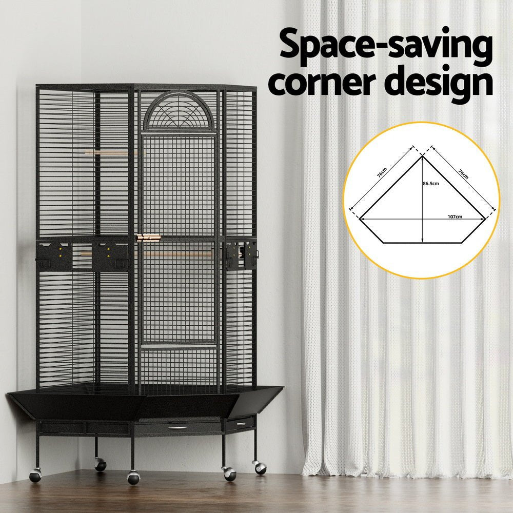 i.Pet Bird Cage Large Jumbo Aviary Budgie Perch Cage Parrot Stand Wheels Corner Pet Care > Bird > Bird Cages & Stands ipet