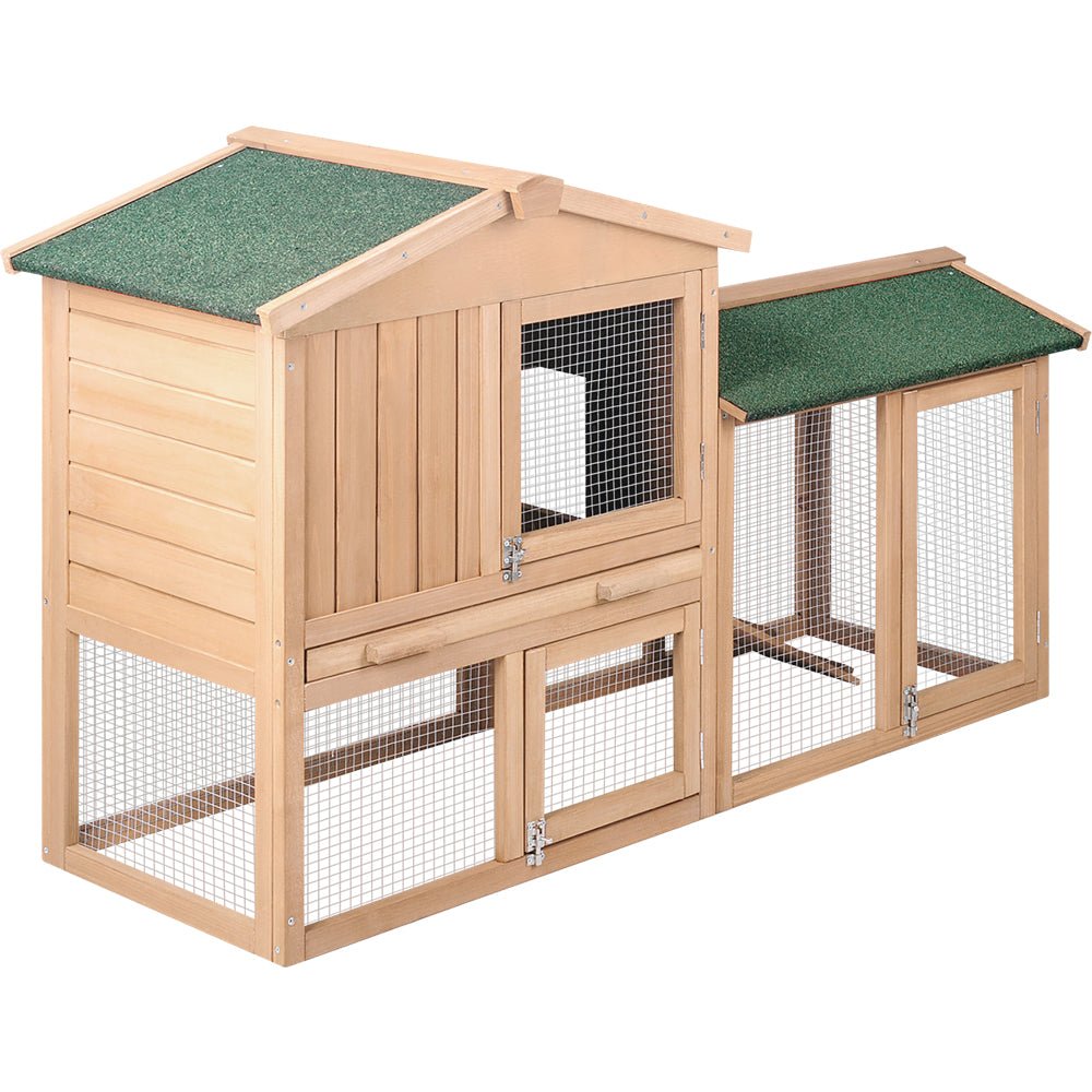 i.Pet Chicken Coop Rabbit Hutch 138cm x 44cm x 85cm Large House Run Cage Wooden Outdoor Pet Care > Coops & Hutches > Small Animal Habitats & Cages Woofy and Whiskers