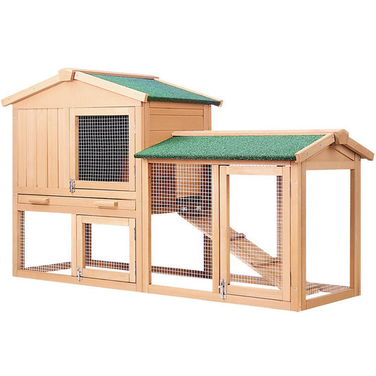 i.Pet Chicken Coop Rabbit Hutch 138cm x 44cm x 85cm Large House Run Cage Wooden Outdoor Pet Care > Coops & Hutches > Small Animal Habitats & Cages Woofy and Whiskers
