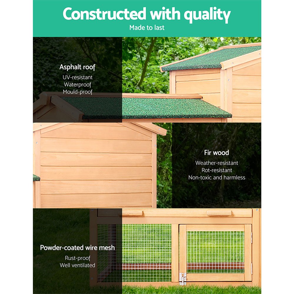 i.Pet Chicken Coop Rabbit Hutch 138cm x 44cm x 85cm Large House Run Cage Wooden Outdoor Pet Care > Coops & Hutches > Small Animal Habitats & Cages Woofy and Whiskers