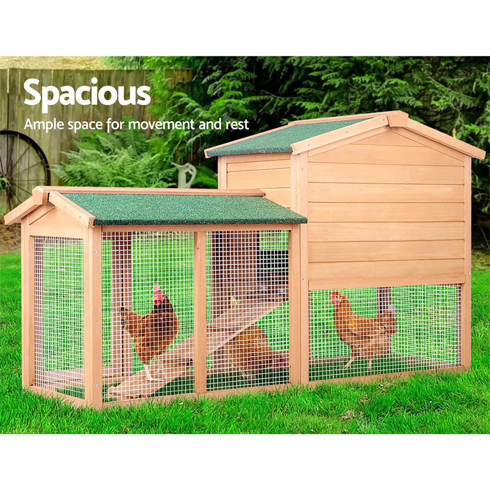 i.Pet Chicken Coop Rabbit Hutch 138cm x 44cm x 85cm Large House Run Cage Wooden Outdoor Pet Care > Coops & Hutches > Small Animal Habitats & Cages Woofy and Whiskers
