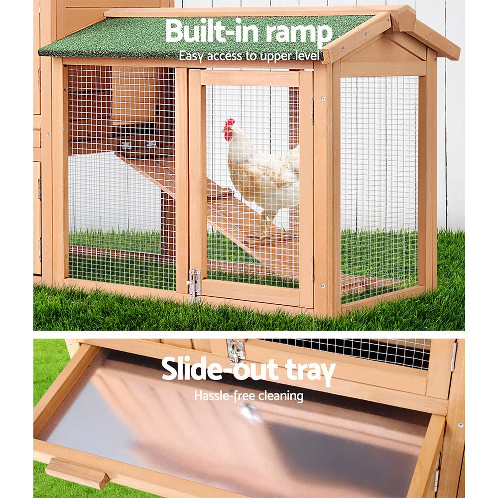 i.Pet Chicken Coop Rabbit Hutch 138cm x 44cm x 85cm Large House Run Cage Wooden Outdoor Pet Care > Coops & Hutches > Small Animal Habitats & Cages Woofy and Whiskers