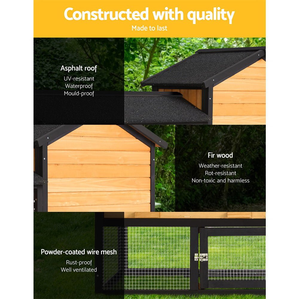 i.Pet Chicken Coop Rabbit Hutch 165cm x 43cm x 86cm Extra Large Run House Cage Wooden Outdoor Pet Care > Coops & Hutches > Small Animal Habitats & Cages Woofy and Whiskers