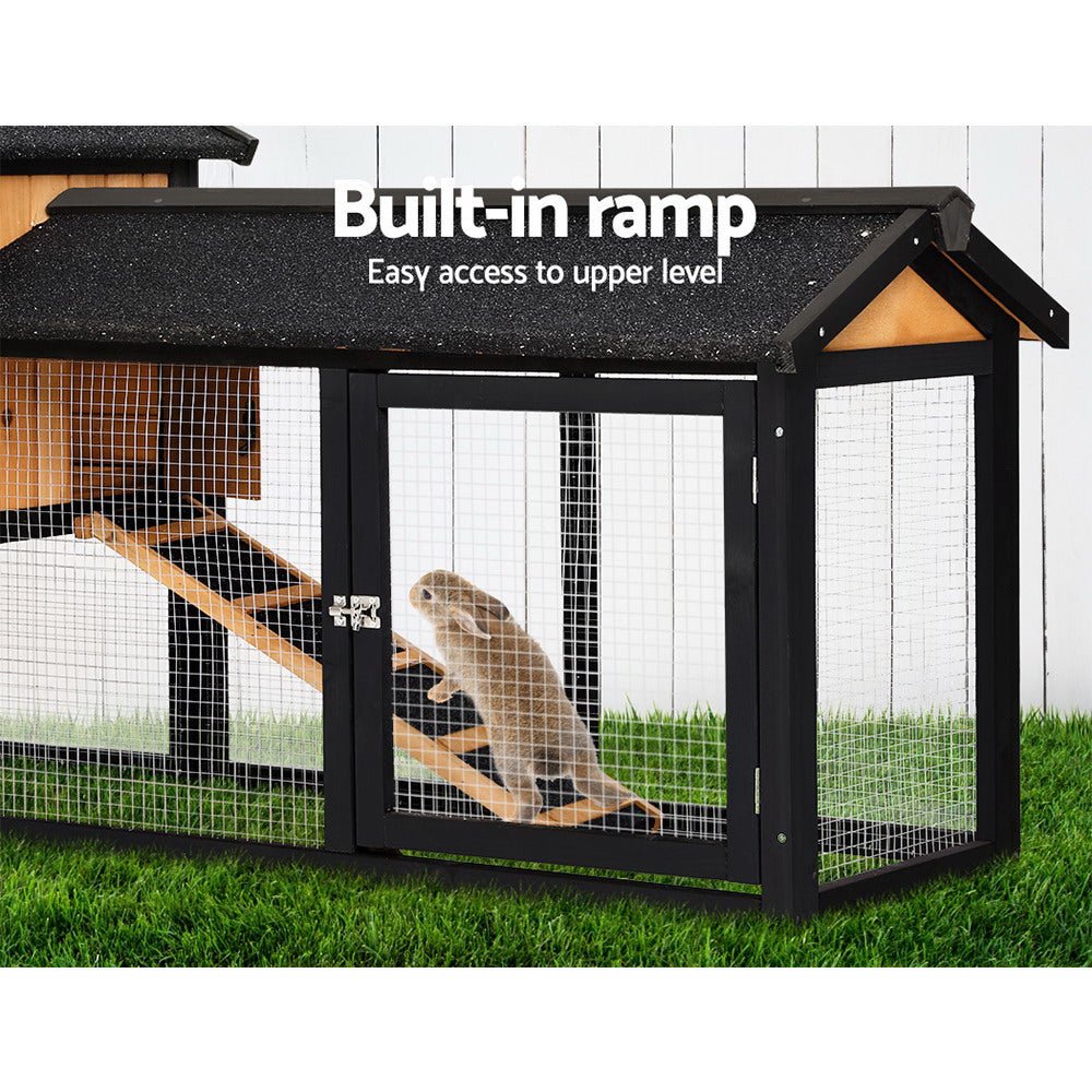 i.Pet Chicken Coop Rabbit Hutch 165cm x 43cm x 86cm Extra Large Run House Cage Wooden Outdoor Pet Care > Coops & Hutches > Small Animal Habitats & Cages Woofy and Whiskers