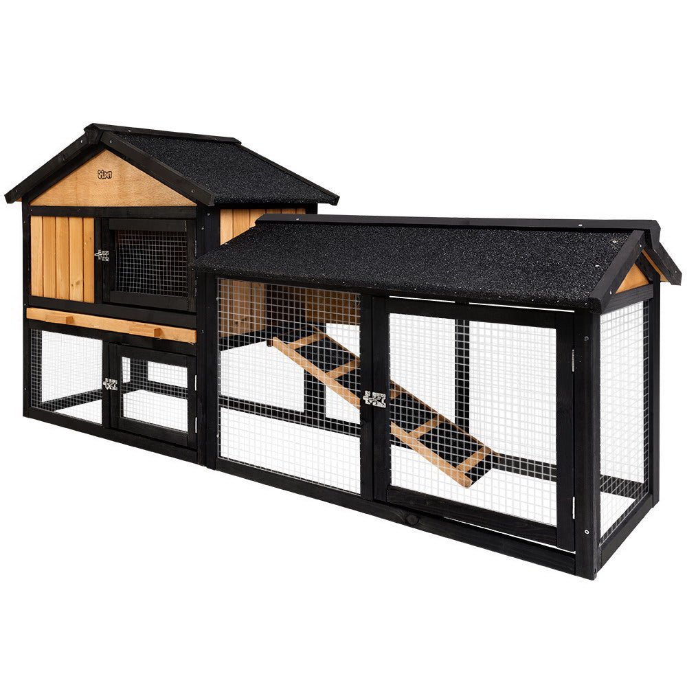 i.Pet Chicken Coop Rabbit Hutch 165cm x 43cm x 86cm Extra Large Run House Cage Wooden Outdoor Pet Care > Coops & Hutches > Small Animal Habitats & Cages Woofy and Whiskers