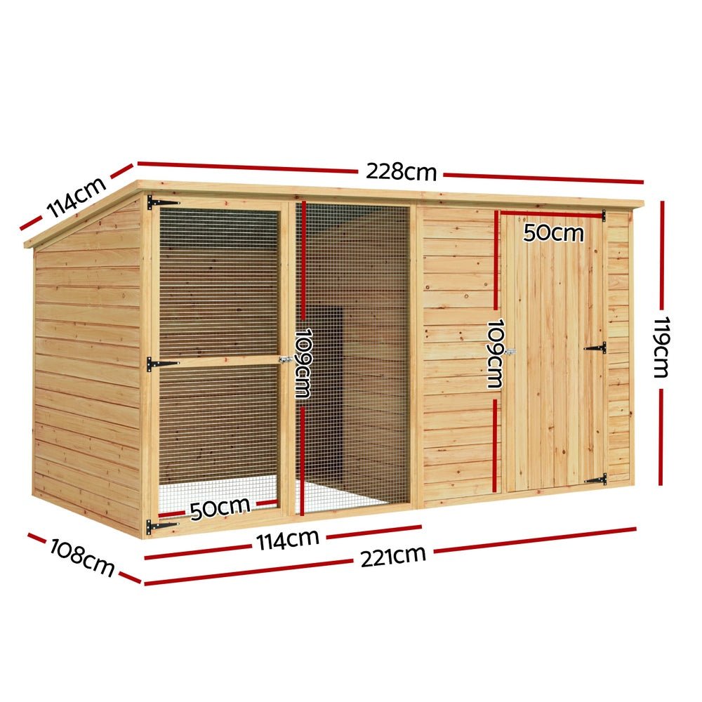 i.Pet Dog Kennel Extra Large 2.28M Wooden House Bed Outdoor Pet Puppy Cabin Log Pet Care > Dog Supplies > Dog Kennels ipet