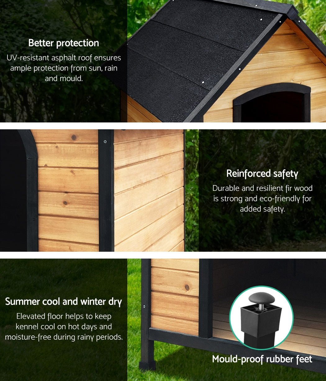 i.Pet Dog Kennel Extra Large Wooden Outdoor House Pet Puppy House XL Crate Cabin Waterproof Pet Care > Dog Supplies > Dog Kennels ipet