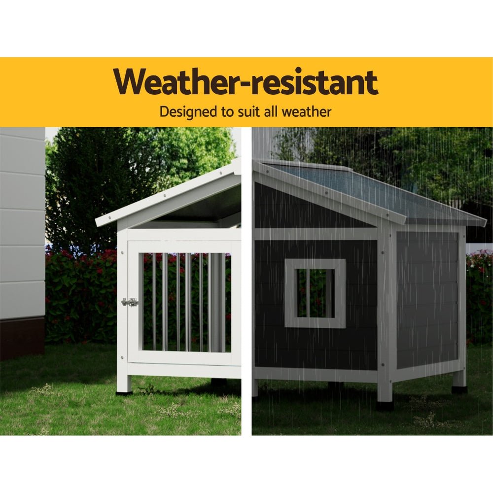 i.Pet Large Wooden Dog House | Indoor Outdoor Puppy Kennel & Cabin Wooden Dog Kennel ipet