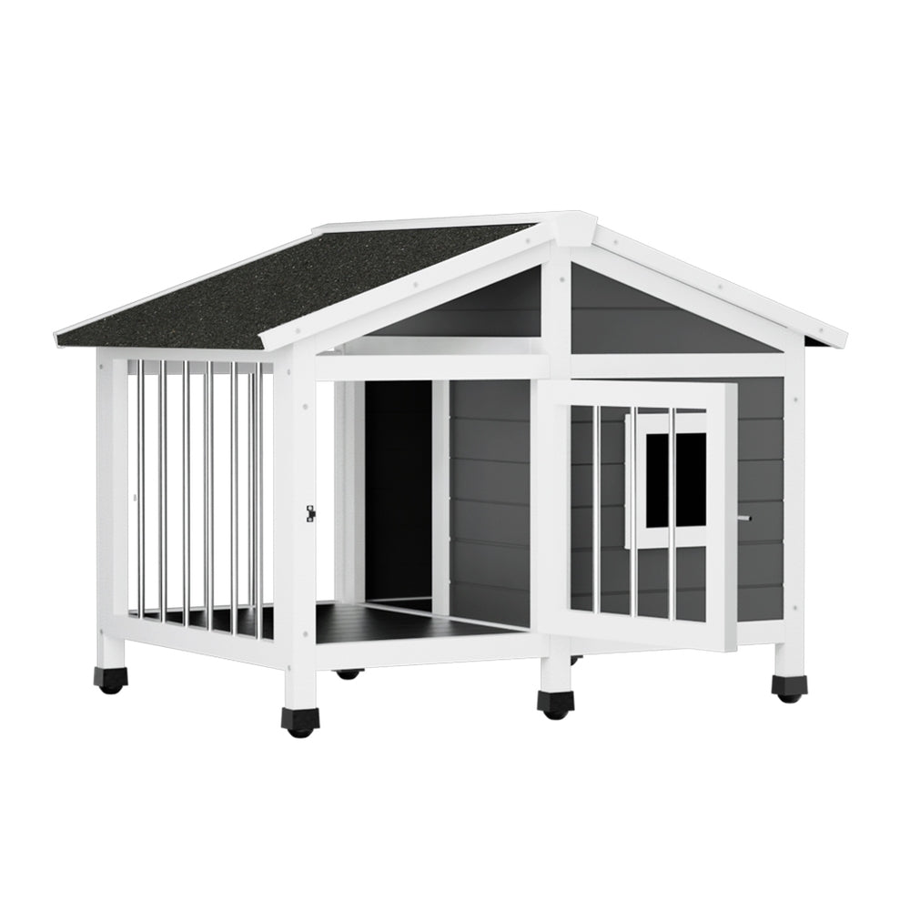i.Pet Large Wooden Dog House | Indoor Outdoor Puppy Kennel & Cabin Wooden Dog Kennel ipet
