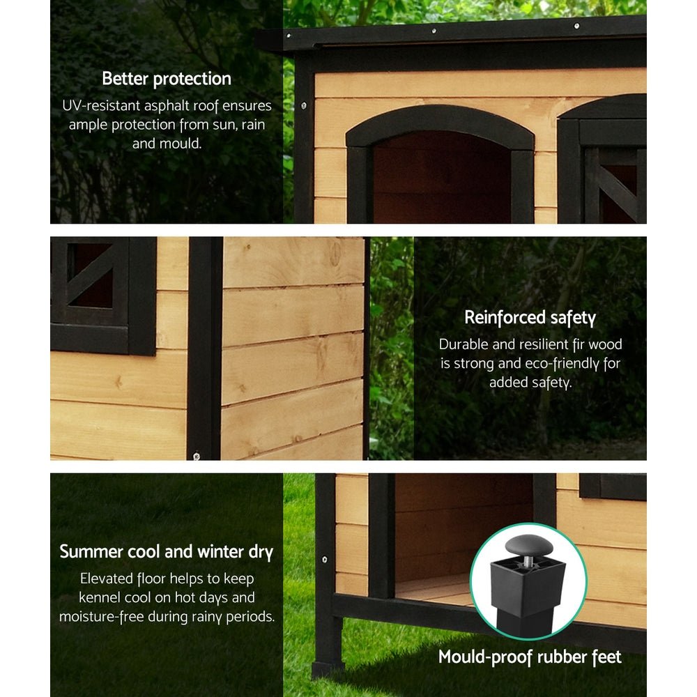i.Pet Dog Kennel Large Wooden Outdoor Indoor House Pet Puppy Crate Cabin Waterproof Pet Care > Dog Supplies > Dog Kennels ipet