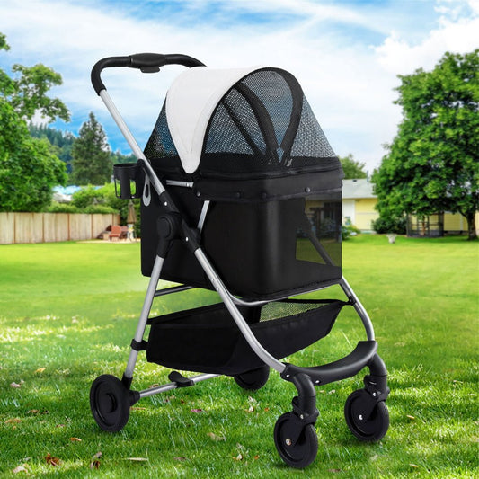 i.Pet Foldable 4 Wheels Pet Stroller Pet Care > Cat Supplies > Cat Carriers & Crates ipet