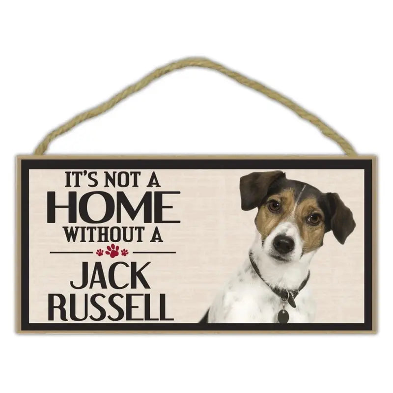 1pc, Wood Sign, It's Not A Home Without A Jack Russell Terrier Dogs Gifts, Pet Accessories Decor, Home Decor, Wall Decor, Door Decor Woofy and Whiskers