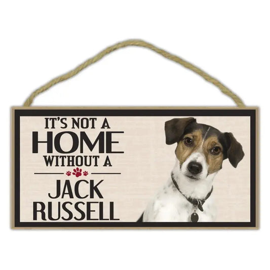 1pc, Wood Sign, It's Not A Home Without A Jack Russell Terrier Dogs Gifts, Pet Accessories Decor, Home Decor, Wall Decor, Door Decor Woofy and Whiskers
