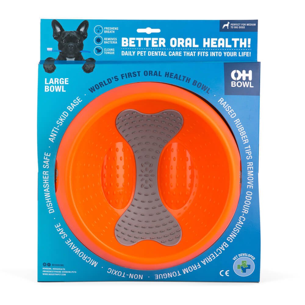 Lickimat Oh Bowl Woofy and Whiskers Orange