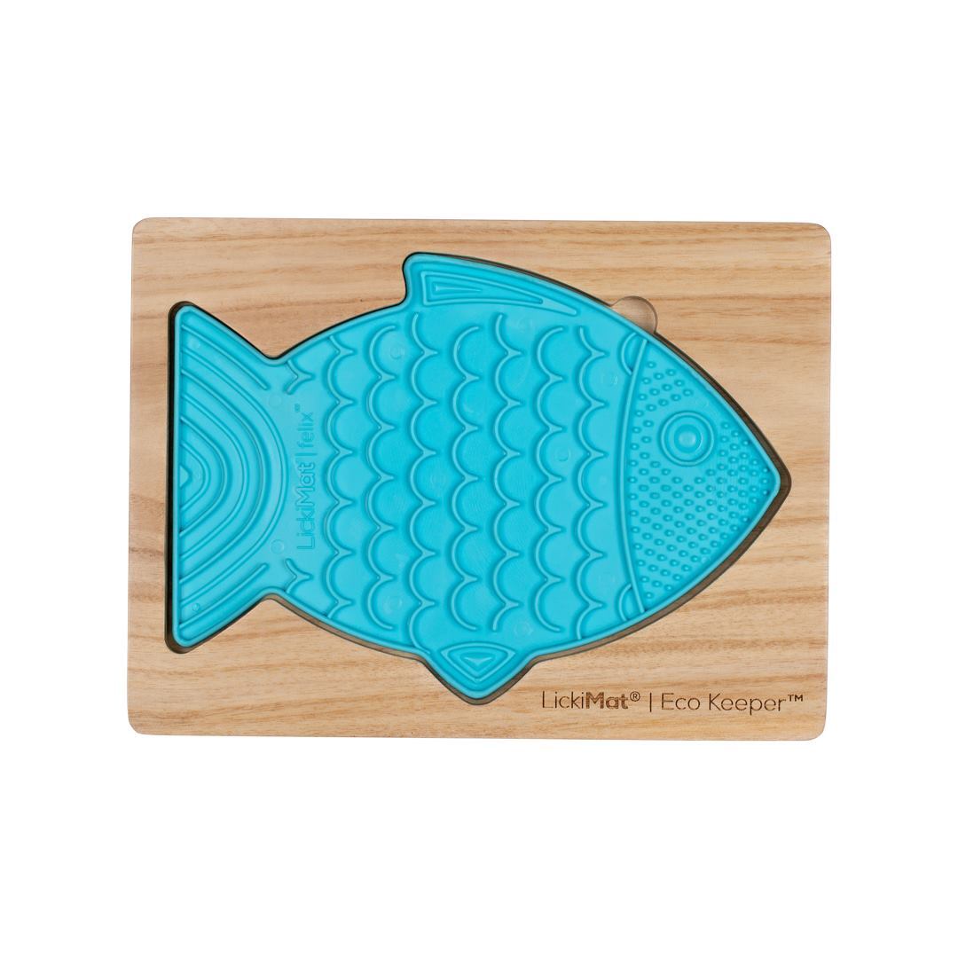 Lickimat Wooden Eco Slow Feeder Keeper - For X-Large Lick Mats Eco slow dog feeder holder Lickimat Cat