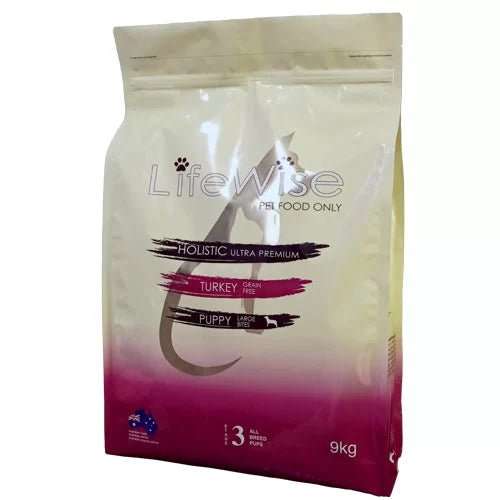 LIFEWISE PUPPY (STAGE 3) GF TURKEY LAMB LARGE BITES 2.5KG Woofy and Whiskers 9kg