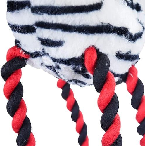 Christmas Luxury Dog Toy Large Zadie Zebra-High Quality Plush and Rope Dog toys Rosewood