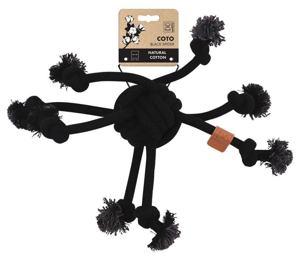 M-PETS COTO Eco rope dog toys Grey Spider 38cm Dog toys M-Pets Black