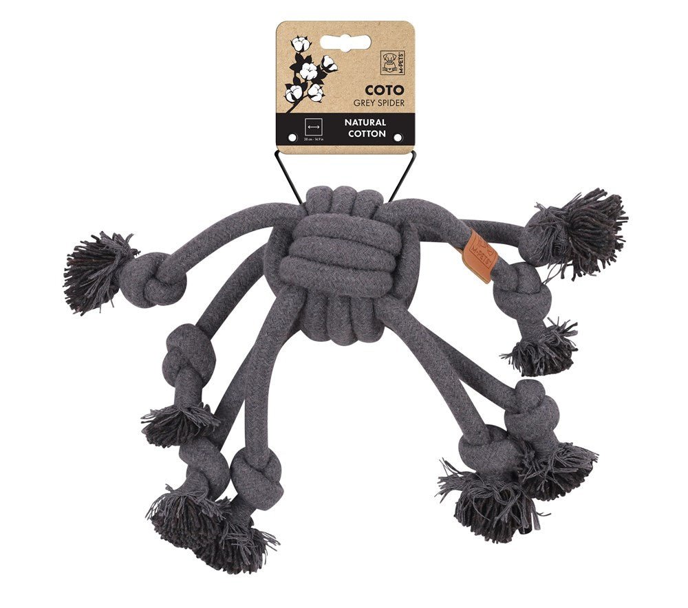 M-PETS COTO Eco rope dog toys Grey Spider 38cm Dog toys M-Pets Grey