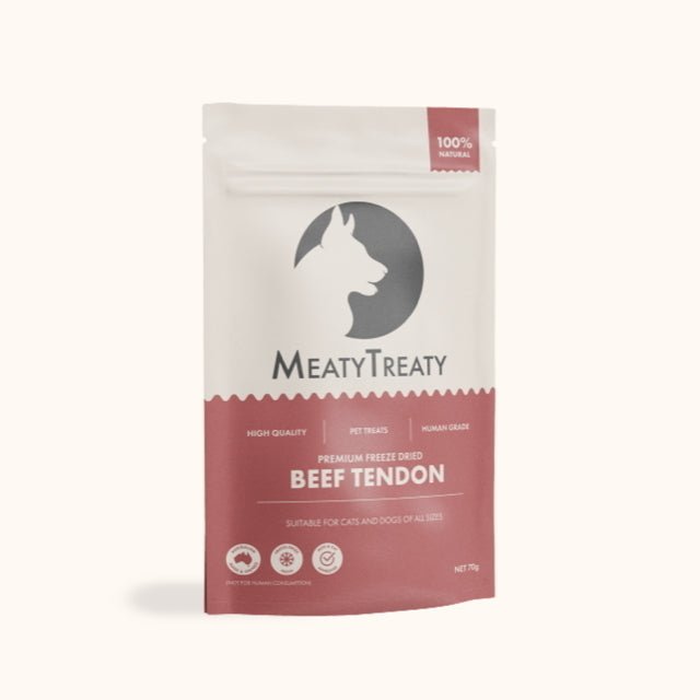 Meaty Treaty Australian Freeze Dried Beef Tendon Dog Treats 70g Woofy and Whiskers