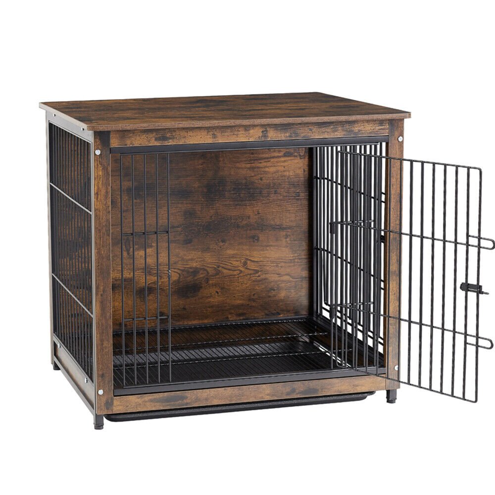 Medium Wooden Dog Crate Kennel 80.5x59x70cm End Table Nightstand Pet Care > Dog Supplies > Dog Beds Woofy and Whiskers