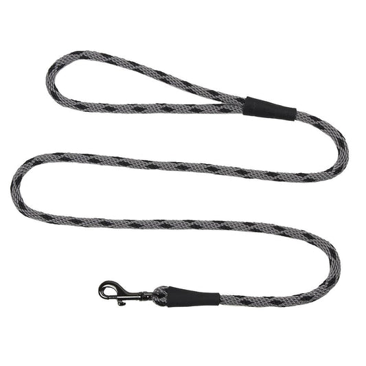 Mendota Clip Leash Small - lengths 3/8in x 4ft(10mm x1.2m) Made in the USA - Black Ice Silver Pet Care > Dog Supplies > Dog Collars, Leads & Harnesses mendota Pets