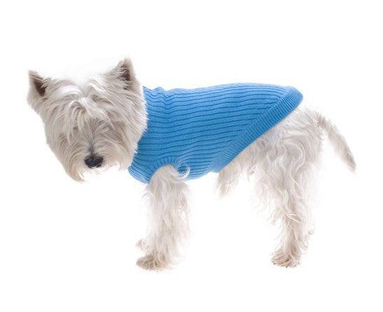 Mongolian 100% Woolen dog Jumper Elegance: Hand-Loomed -Roll Neck Dog Apparel Hamish McBeth 30cm Blue