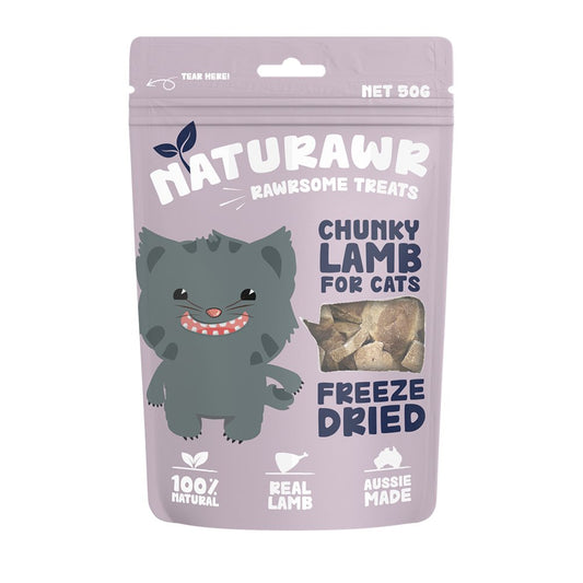 Naturawr Chunky Lamb for Cats 50g freeze dried cat treats Naturawr Lamb