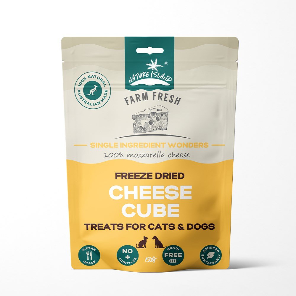 Nature Island Freeze Dried Cheese Cube treats 150g for Pets NI2914-CCm Pet treats Nature Island Cheese