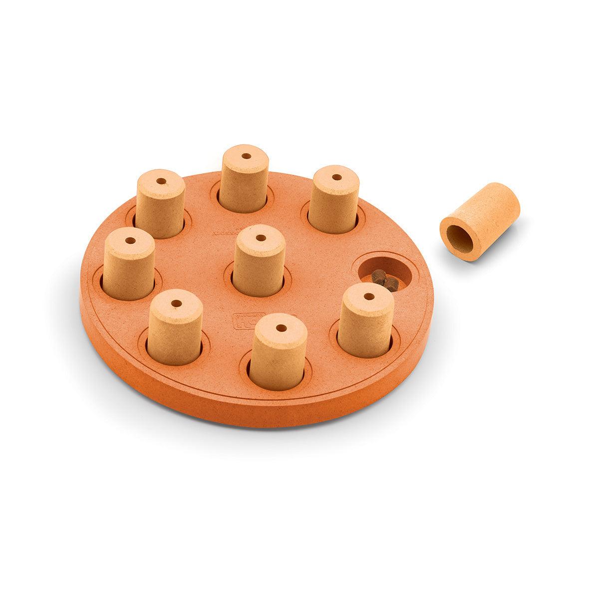 Nina Ottosson The Smart Interactive Treat Hiding Dog Toy – Orange interactive dog toy Nina Ottoson Nina Ottosson Smart Interactive Dog Toy in Wooden Composite -Orange