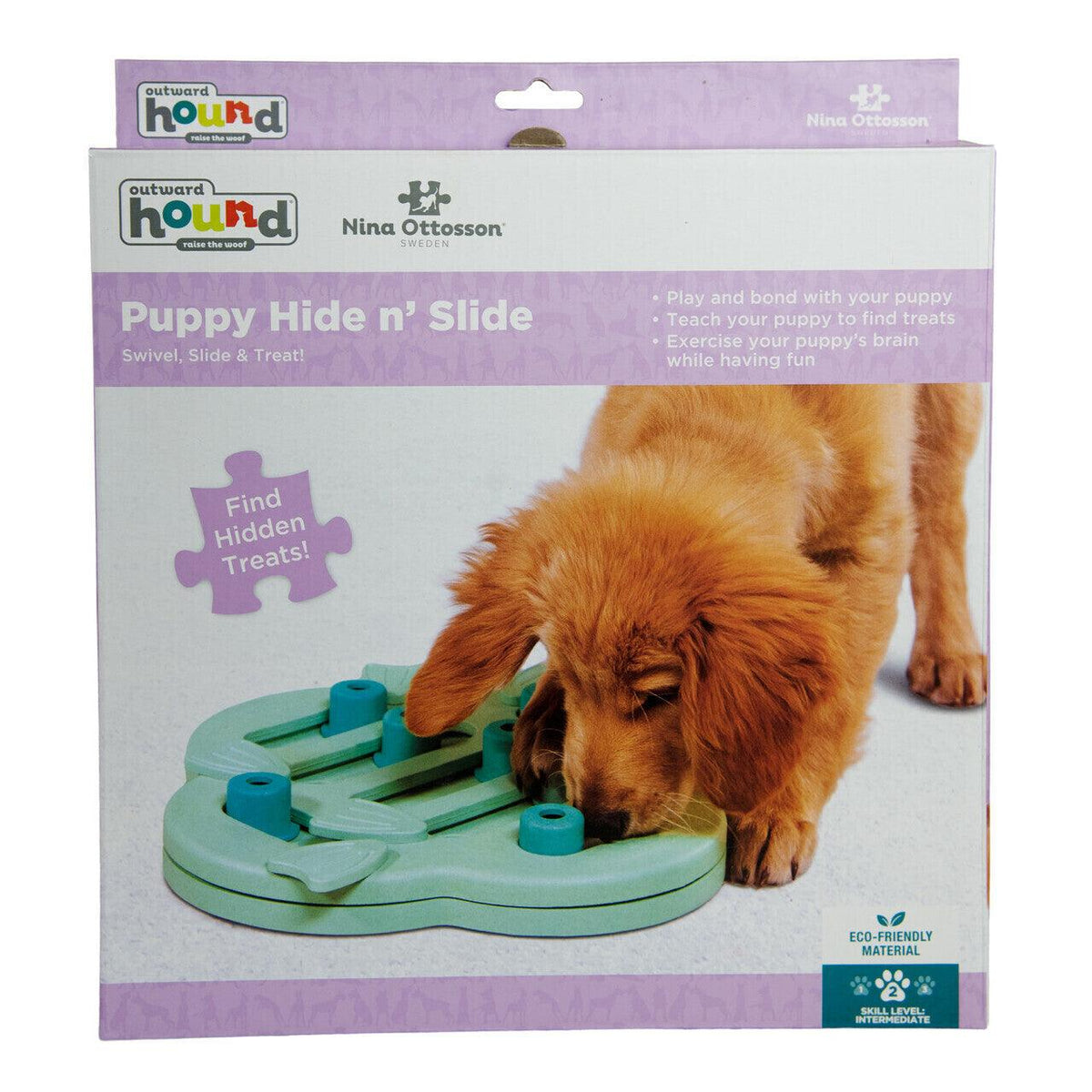 Nina Ottosson Hide & Slide Interactive Puzzle Dog Toy for Puppies - Level 2 Dog toys Nina Ottoson
