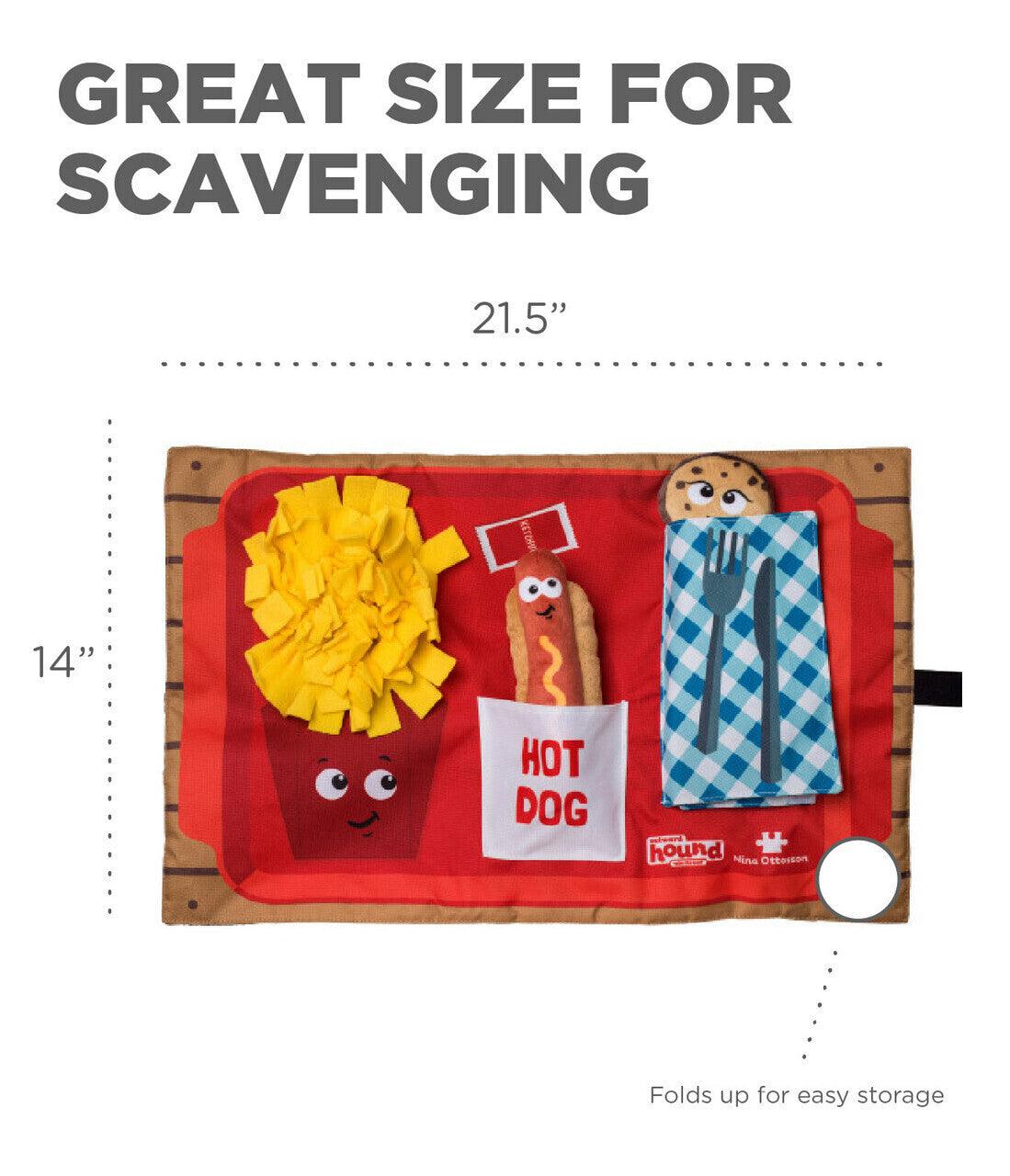 Nina Ottosson Interactive Snuffle Activity Puzzle Mat for Dogs - Fast Food interactive dog toy Nina Ottoson