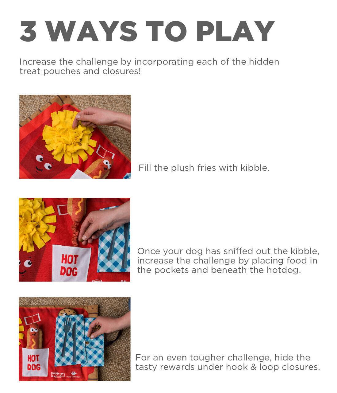 Nina Ottosson Interactive Snuffle Activity Puzzle Mat for Dogs - Fast Food interactive dog toy Nina Ottoson