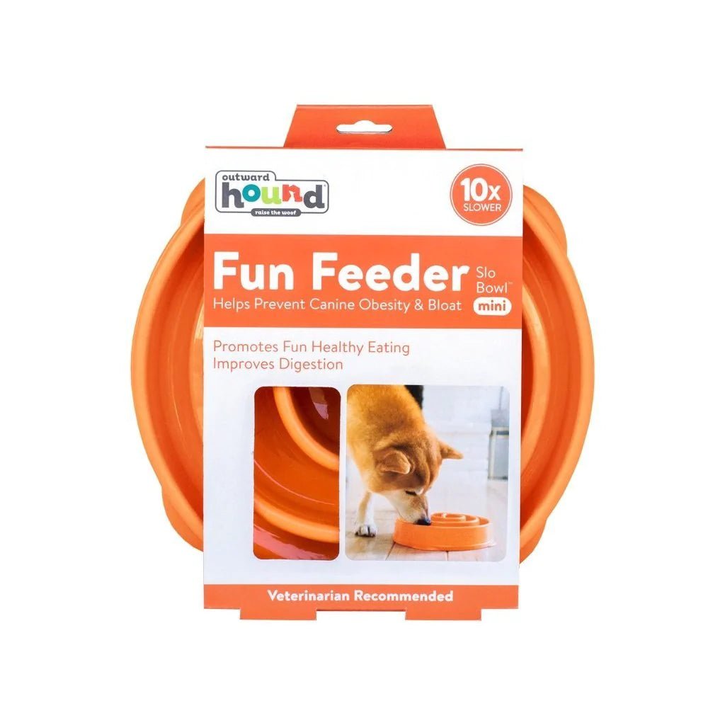 Outward Hound – Fun Feeder Slo Bowl – Mini pet bowl Outward Hound Orange