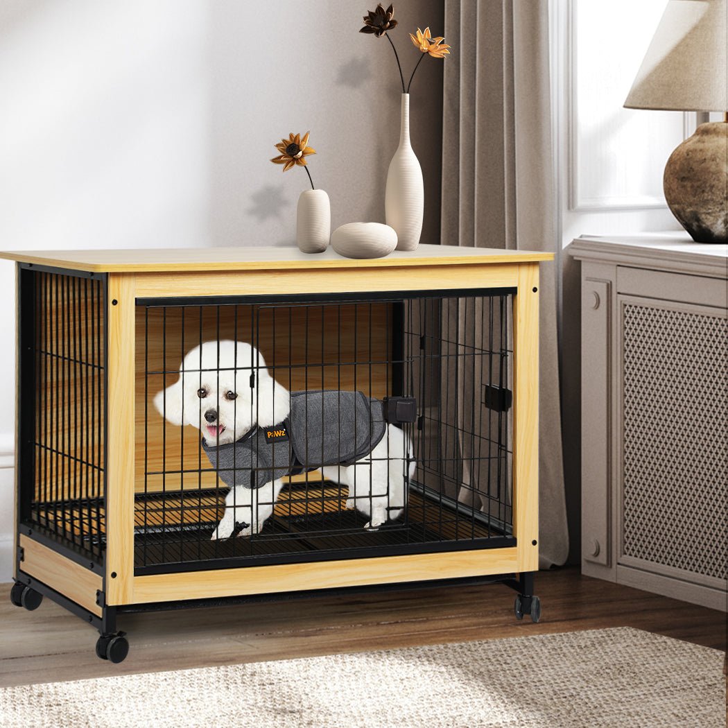 PaWz Wooden Wire Dog Kennel Side End M Medium Pet crate PaWz