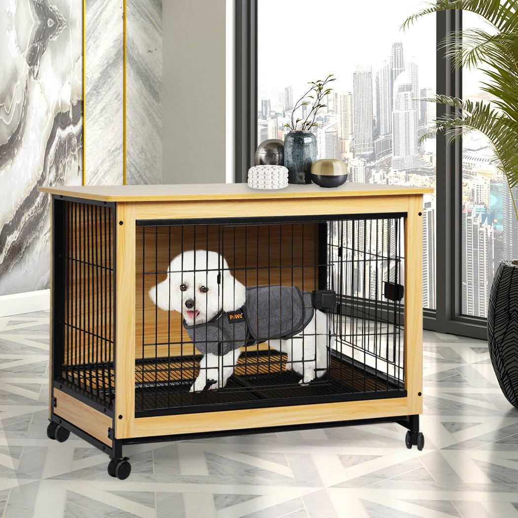 PaWz Wooden Wire Dog Kennel Side End M Medium Pet crate PaWz