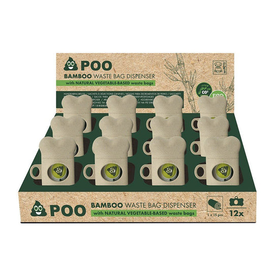 PETS POO Bamboo Waste Bag Dispenser Bamboo Waste Bag Dispenser M-Pets