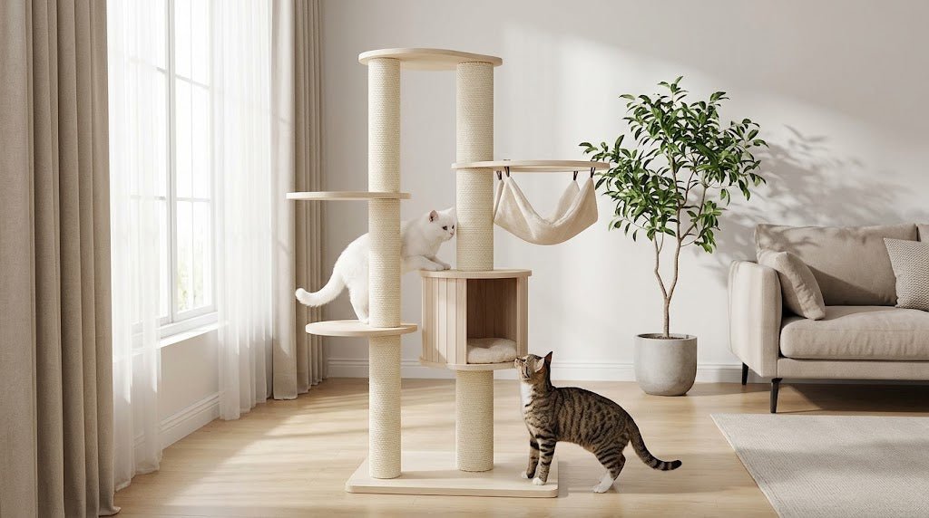 Petsbelle Solace Cat Tree – Multi-Level Scratching Post & TowerWoofy and Whiskers