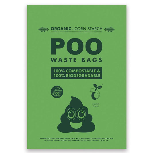 POO 100% Compostable &amp; Biodegradable Waste Bags -60 bags eco friendly biodegradable dog poop bags Mpets