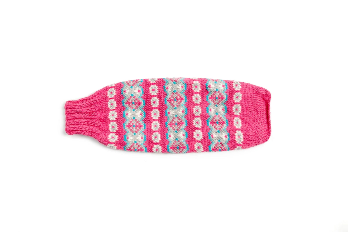 Rose Alpaca Fairisle Hand knitted dog jumper Chilli Dog