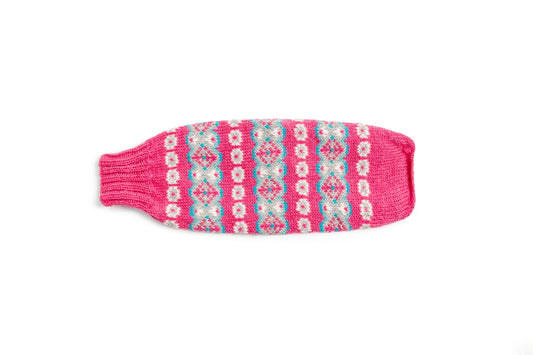 Rose Alpaca Fairisle Hand knitted dog jumper Chilli Dog