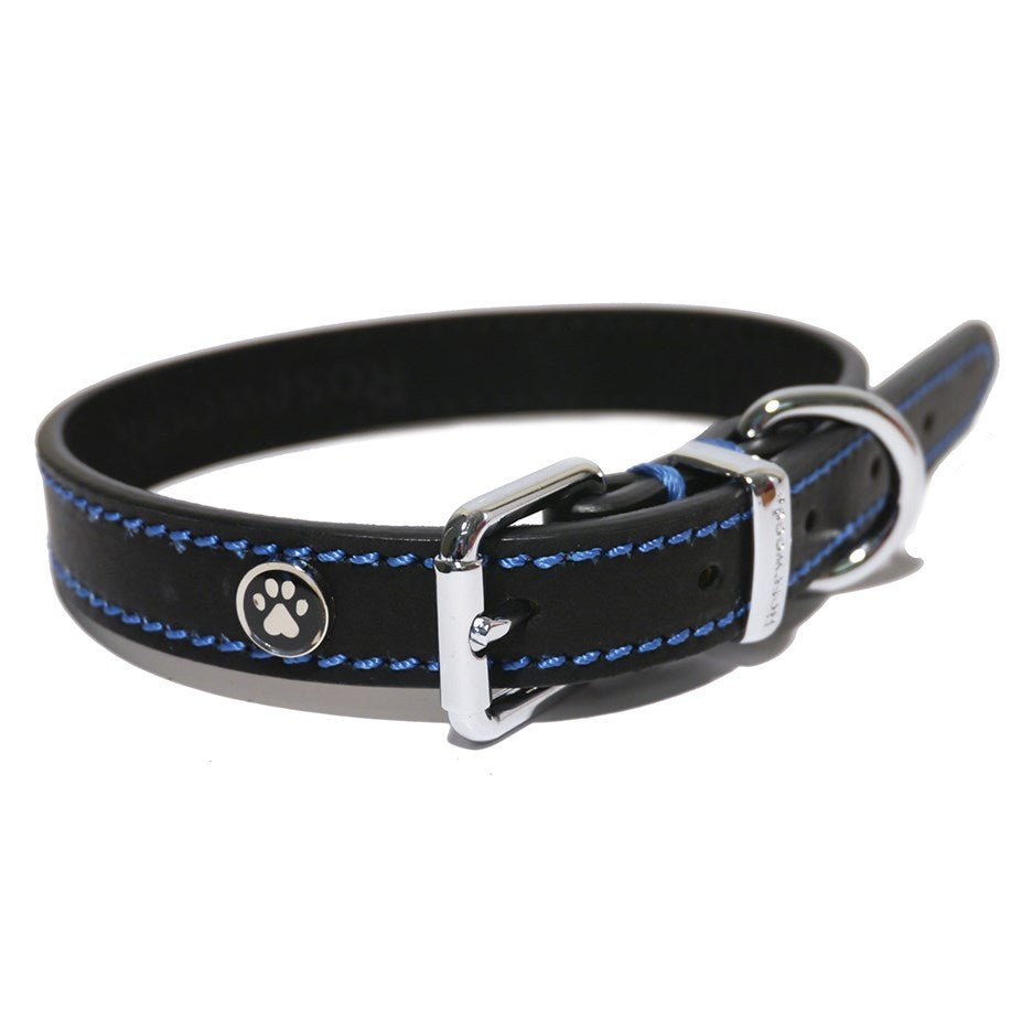 Rosewood BLACK LEATHER Dog COLLAR Dog Collar Rosewood Black