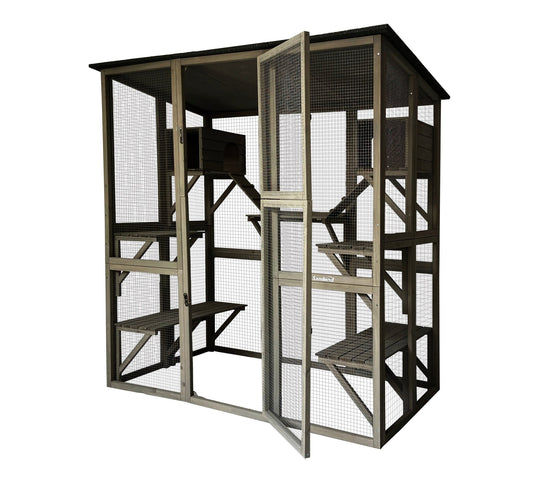 Samland Wooden Cat Cage Pet Care > Coops & Hutches > Small Animal Habitats & Cages Samland