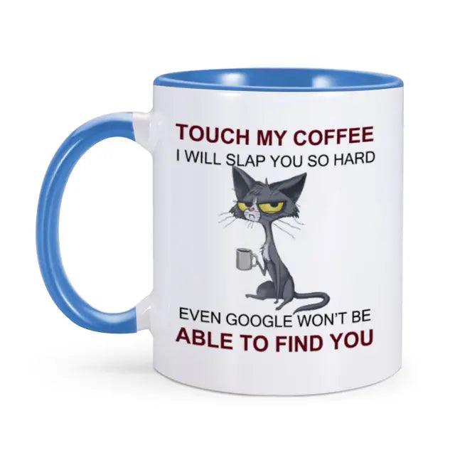 sarcastic coffee mugs -Grumpy Cat Mug Hilarious Ceramic Coffee mug mug Grumpy Cat Blue 11oz