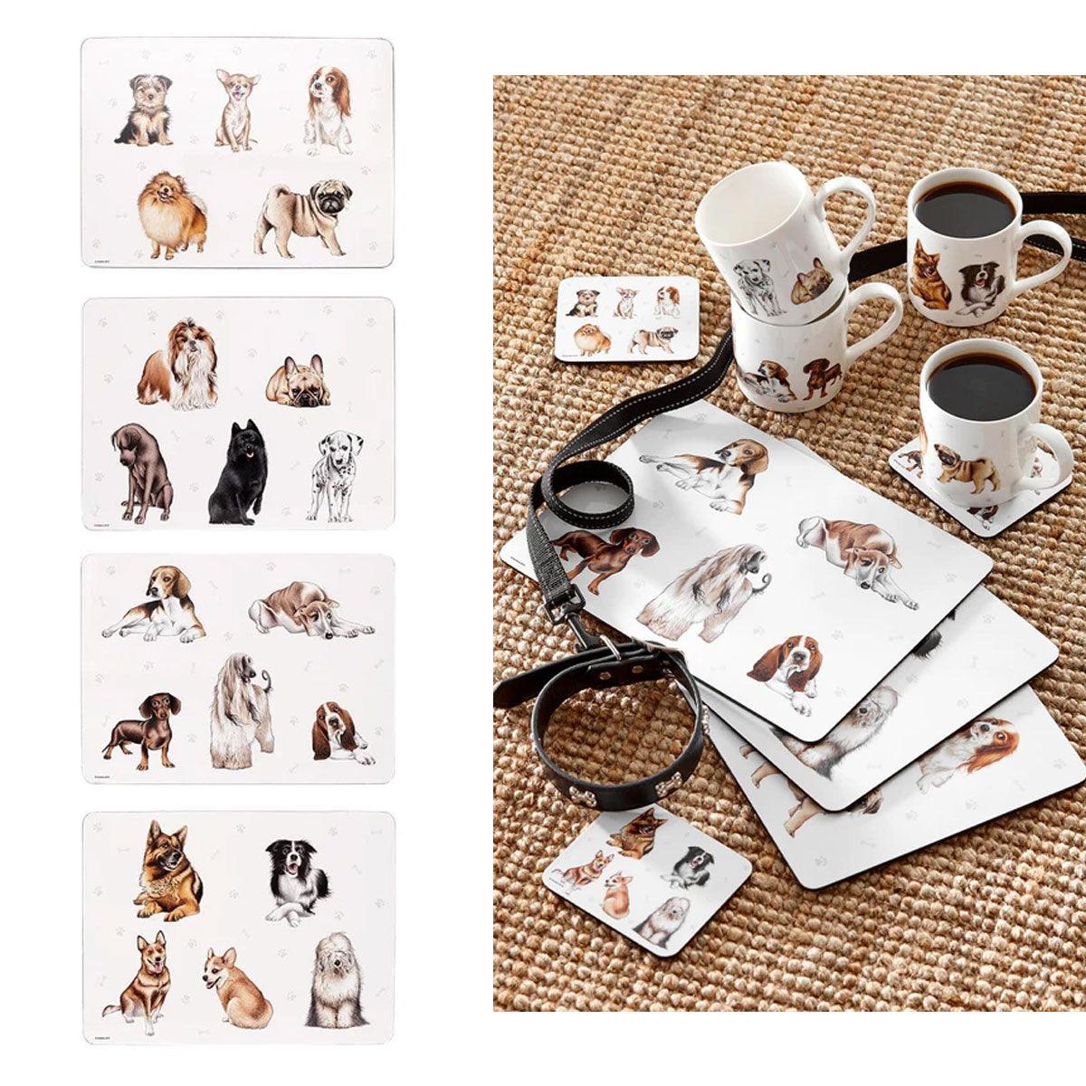 Set of 4 Kennel Club Table Placemats 29x21x0.4 cm placemat Kennel Club