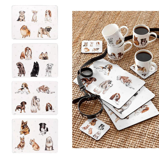 Set of 4 Kennel Club Table Placemats 29x21x0.4 cm placemat Kennel Club