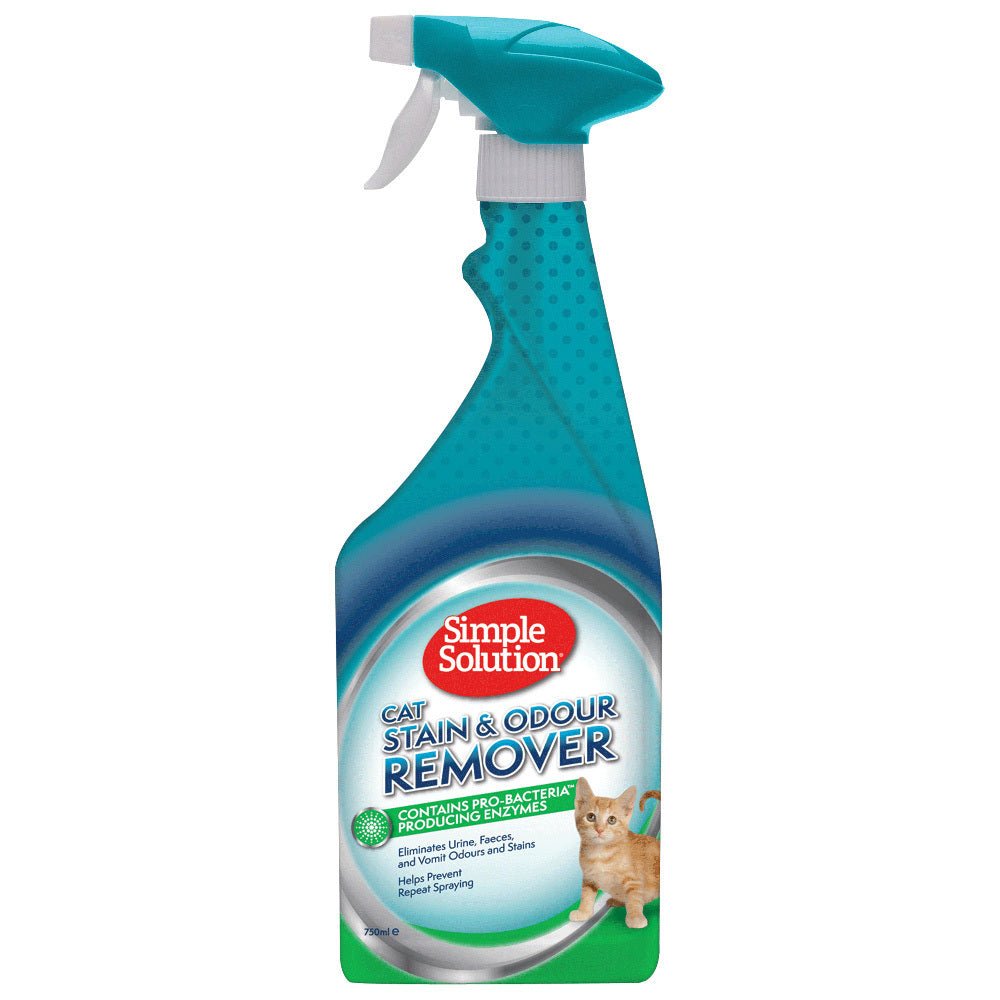 Simple Solution Cat Stain & Odour Remover Enzyme Spray - 750ml Pet Urine Cleaner Simple Solutions Cat